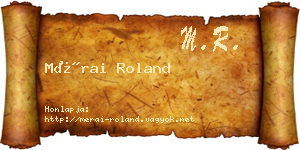 Mérai Roland névjegykártya